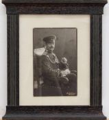 Soldatenfoto Foto eines Offiziers des I. WK, Fotograf E.Lohöfener/ Bielefeld, 17 x 10,5 cm, gerahmt
