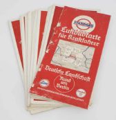 Lot Landkarten "Standart Luftbildkarte für Kraftfahrer", Bruckmann 1936, Herausgegeben von d.
