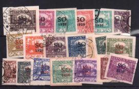 Briefmarken Ostschlesien unter Tschecheslovakei, Michel Nr. 1 - 25, gestempelt