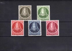 Briefmarken West-Berlin 1951, Michel Nr. 75-79 (Glockensatz), postfrisch