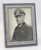 Soldatenfoto Foto eines Offiziers der Wehrmacht, 17 x 12 cm, gerahmt