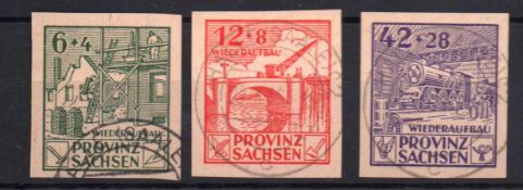 Briefmarken SBZ - Sachsen, Michel Nr. 87- 89 B, gestempelt