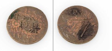 1 Pfennig Preussen 1804 A, Friedrich Wilhelm II.