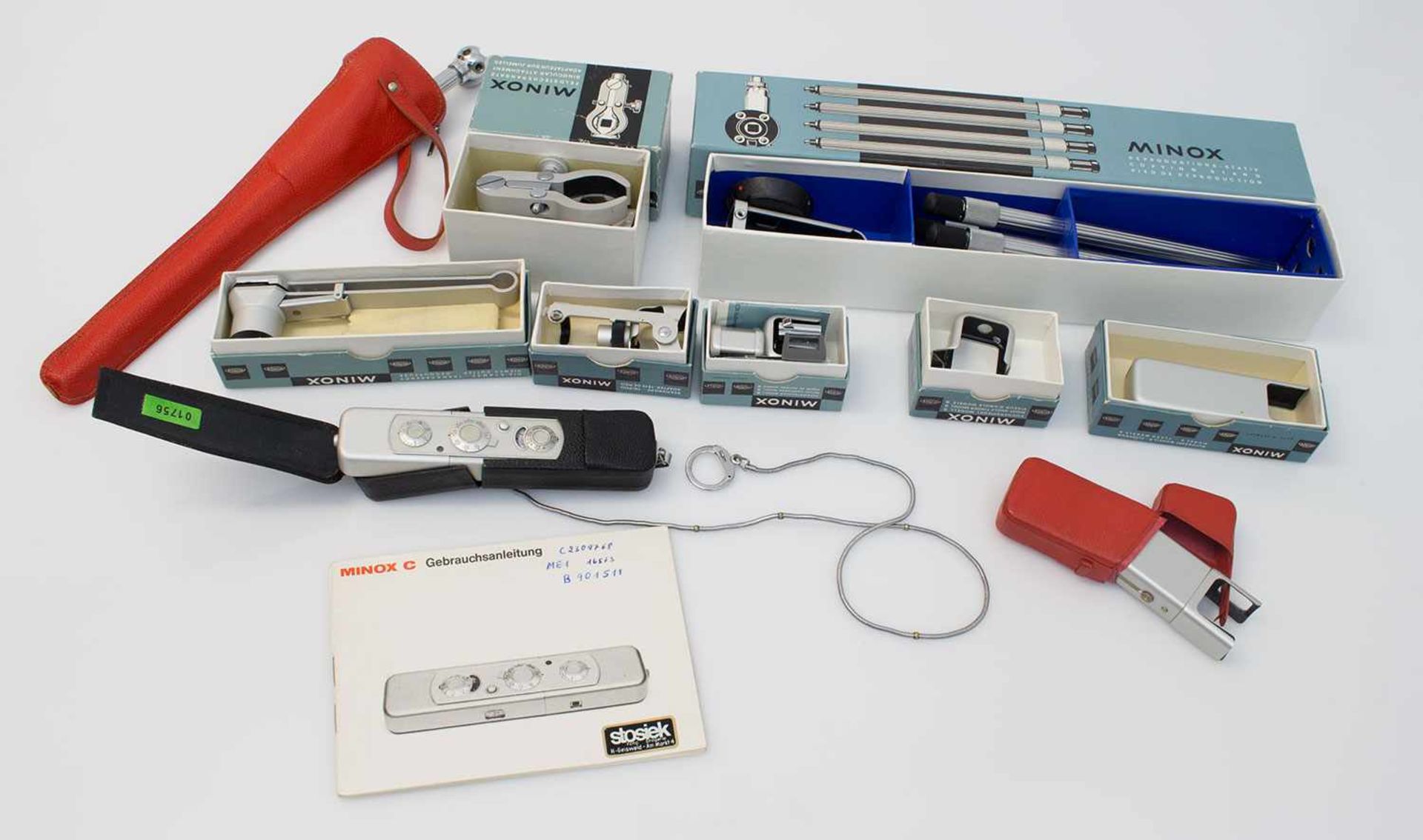 Agentenkamera Minox C (Chrom), Minox GmbH Wetzlar 1969, Complan Objektiv, zahlreiches unbenutztes