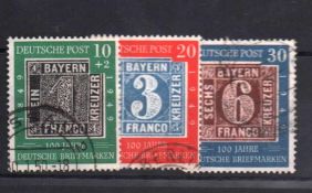 Briefmarken BRD 1949, Michel Nr. 113 - 115, gestempelt