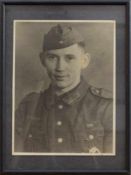 Soldatenfoto Foto eines Soldaten des I. WK, 23,5 x 16,5 cm, gerahmt