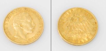 20 Mark Preussen 1910 A, Wilhelm II., Gold