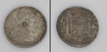 4 Schilling 9 Pence auf 8 Reales Großbritannien/ Spanien 1793, Karl IV., mit britischem