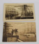 2 Ansichtskarten Hamburg um 1915, Indiahafen Hamburg/ Partie aus dem Hamburger Hafen