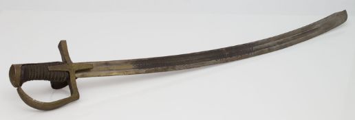 Polnischer Husarensäbel 1750, gegossenes geschlossenes Gefäß, verzierte Klinge mit den