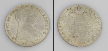 Theresientaler Österreich 1780, Marie Theresia, Silber, vzgl.