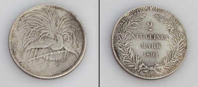 2 Mark Deutsches Reich/ Neu Guinea 1894 A, Silber, G. 11,21g