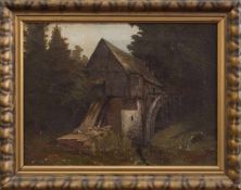 Schwartz (deutscher Landschaftsmaler des 19./ 20. Jh.) Wassermühle im Wald Öl/ Leinwand, 30 x 40 cm,