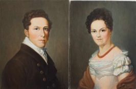 Unbekannt (Portraitist/ Kopist des 20. Jh.) Portraits der Eheleute Stockfleth (1794/ 1800 - 1868/