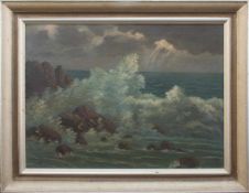 Unbekannt (Marinemaler der 1. Hälfte d. 20. Jh.) Brandung an felsiger Küste Öl/ Leinwand, 60 x 80