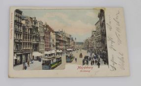 Ansichtskarte lithografierte Ansicht von Magdeburg 1900, gelaufen
