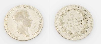 1/6 Reichsthaler Preussen 1817 D, Friedrich Wilhelm III., Silber