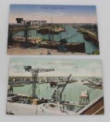 2 Ansichtskarten Hamburg um 1909, Hamburg Kühwärderhafen/ Hamburg Kuhwärder Hafen