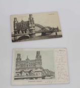 2 Ansichtskarten Hamburg um 1910, 2 x Elbbrücke