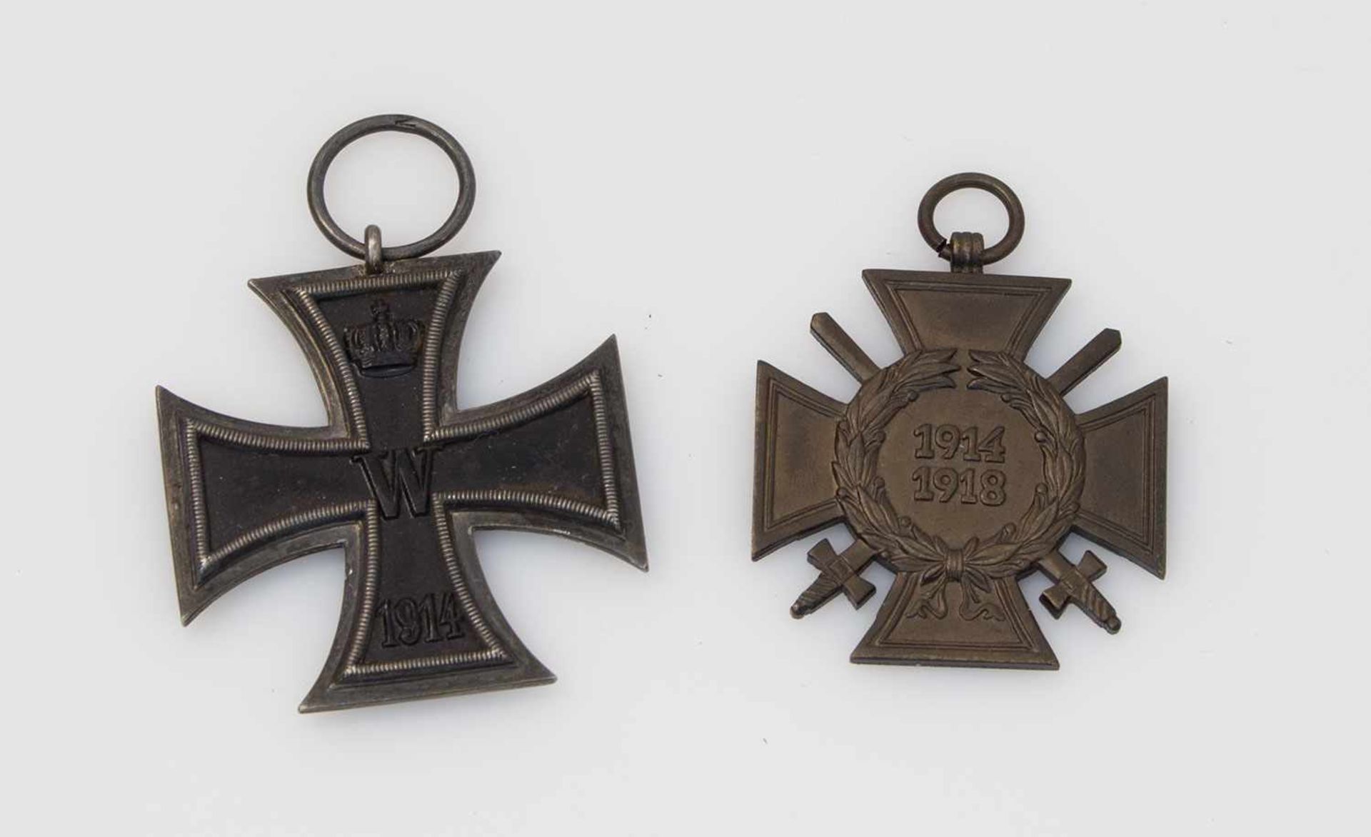 Lot I. WK Eisernes Kreuz II. Klasse 1914 auf dem Ring gepuntzt u.Kriegsteilnehmerkreuz