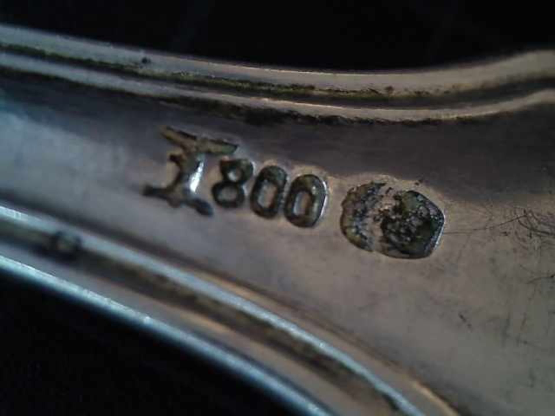 12 Speiselöffel deutsch 800er Silber mit Meistermarke Koch & Bergfeld/ Bremen, Dekor Augsburger - Image 2 of 2