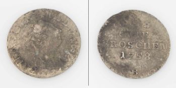 8 Groschen Anhalt-Bernburg 1758 B, Friedrich August, Silber