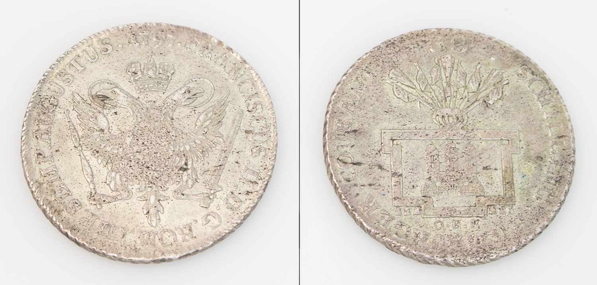 32 Schilling Hamburg 1797, Silber, Schrötlingsfehler, Silber, G. 18,1g