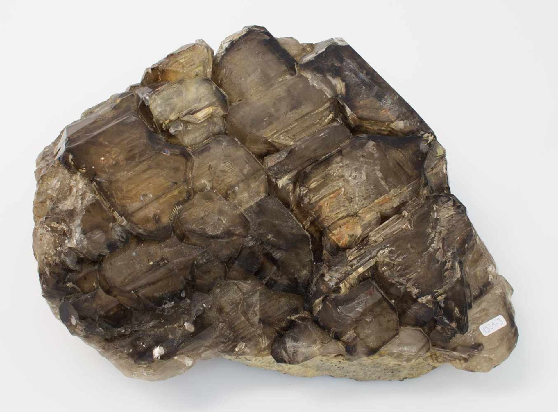 Rauchquarz Kristallstufe Alpenregion, unbehandelt, 15,8 kg, 33 x 30 cm