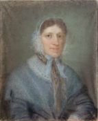 Unbekannt (Portraitmaler u. Zeichner um 1850) Biedermeierportrait einer Dame Pastellkreide, 43 x