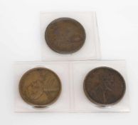 Lot USA 3 x 1 Cent 1879 ss/ 1918 ss/ 1919 f-vz.