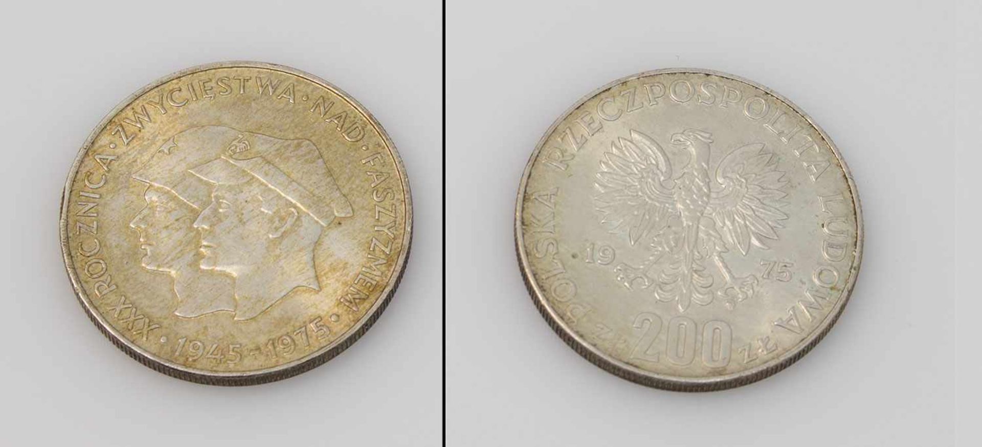 200 Zloty Polen 1975, 30 Jahre Sieg über den Faschismus, Silber
