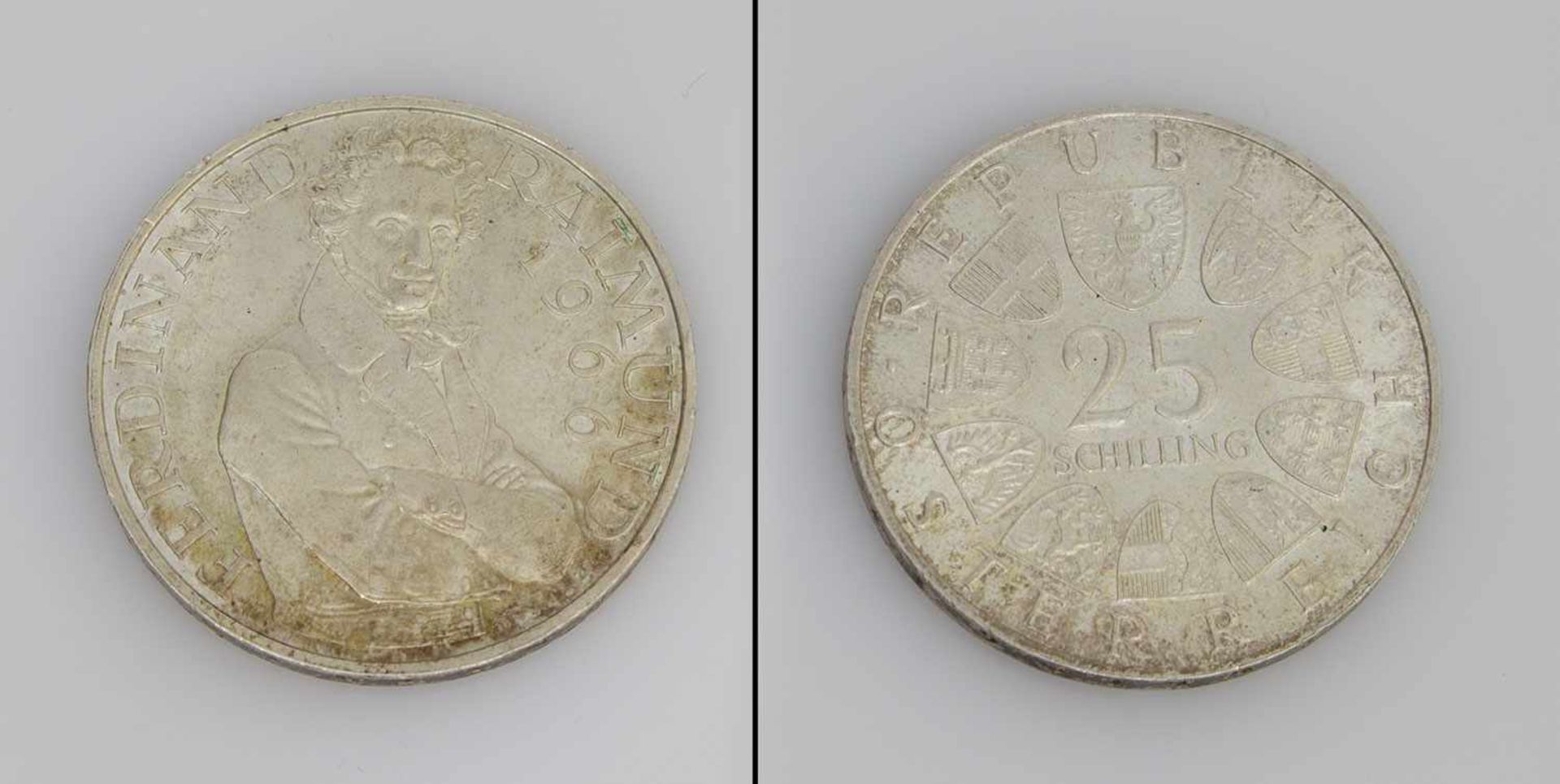 25 Schilling Österreich 1966, Ferrdinand Raimund, Silber, Stgl.