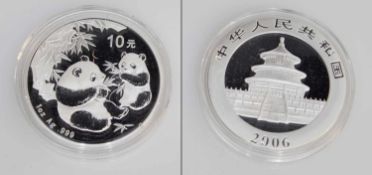 10 Yuan China 2006, Panda, 1 Unze FS