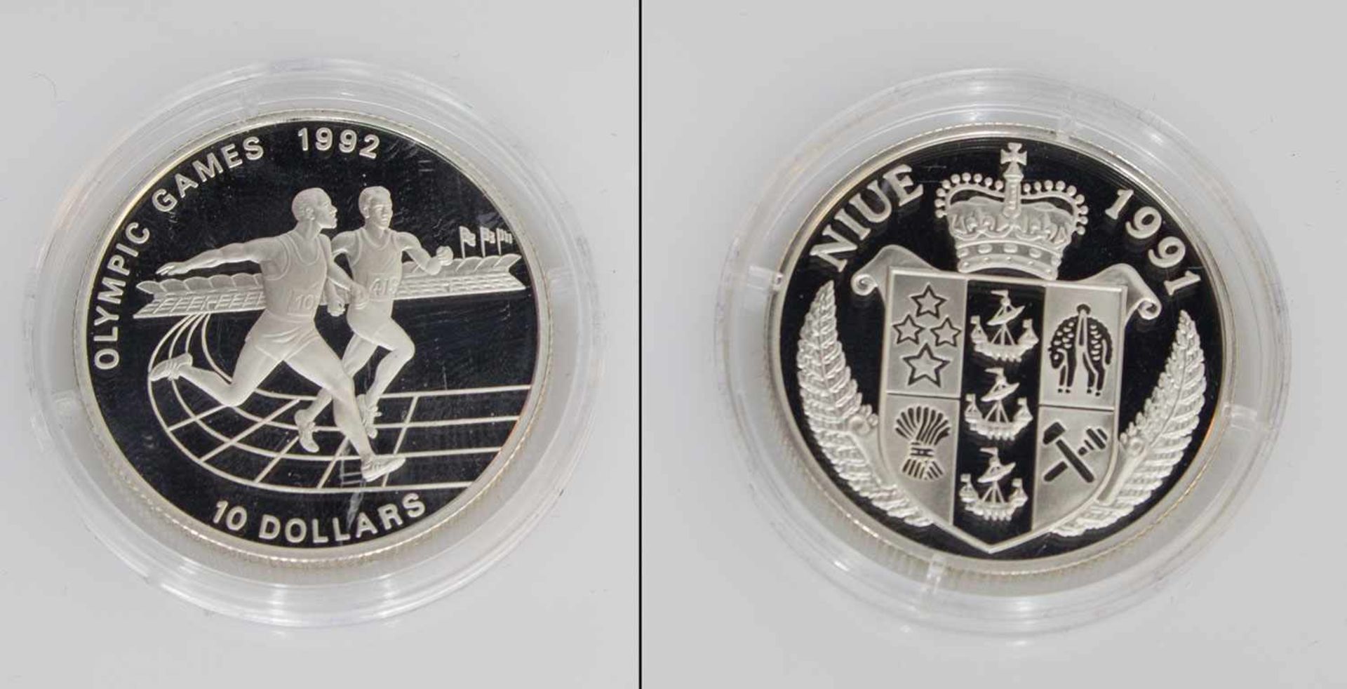 10 Dollar Niue 1991, Olympiade 1992, Silber, PP