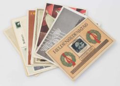 Lot Postkarten III. Reich, 17 Propagandakarten, z.T. mit Sonderstempeln u. einige Andere, ges. 25