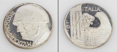 20 Lire Italien 1928, Benito Mussolini