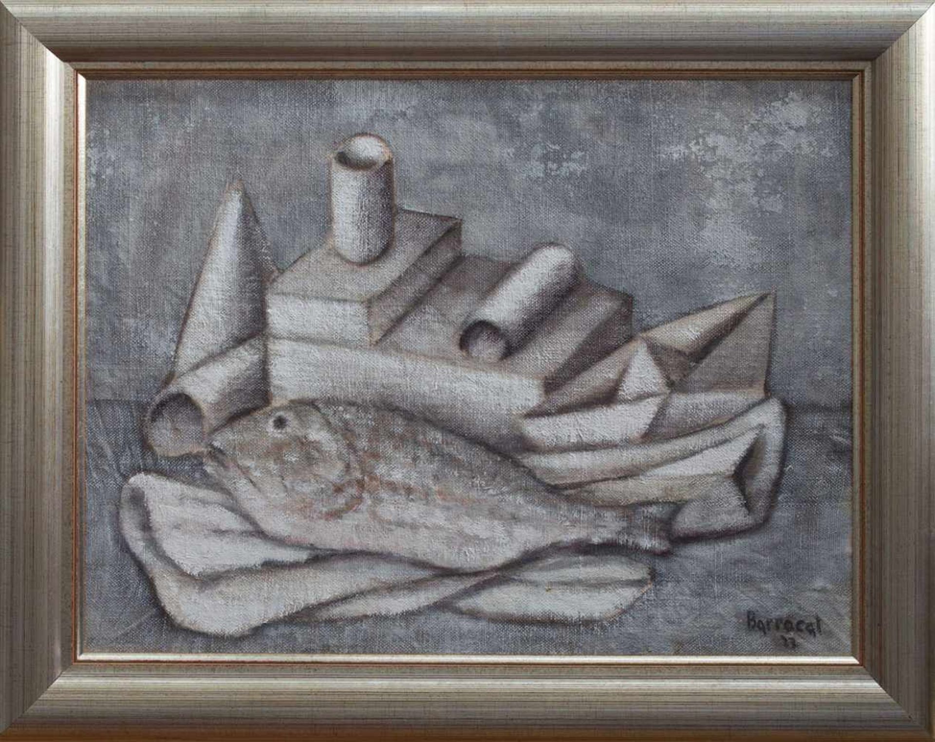 Barrocal (spanischer Maler d. 20. Jh.) Stillleben mit Fisch Öl/Leinwand (aufgezogen), 37,5 x 48