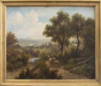 Josef Burgaritzky (Molln 1836 - 1890 Wien, österreichischer Landschaftsmaler, zahlreiche Fluss- u.