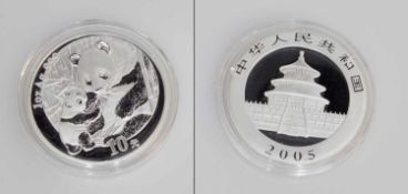 10 Yuan China 2005, Panda, 1 Unze FS