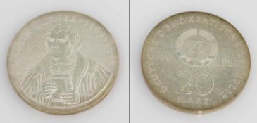 20 Mark DDR 1983, Martin Luther, Silber, stgl.