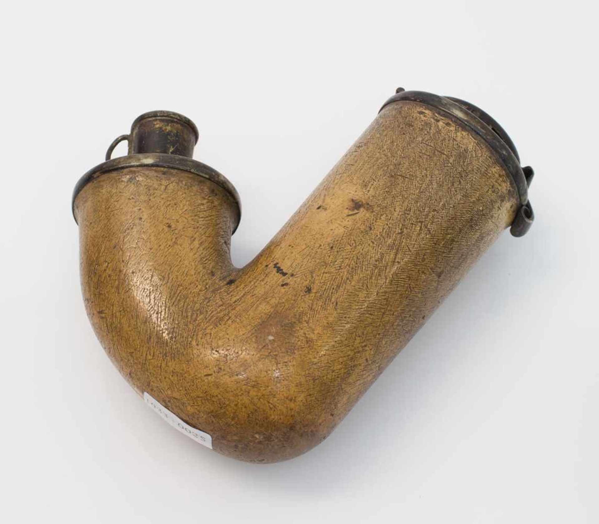 Pfeiffenkopf um 1850, glatter Meerschaumpfeifenkopf mit Silberdeckel, H. 14 cm - Bild 2 aus 2