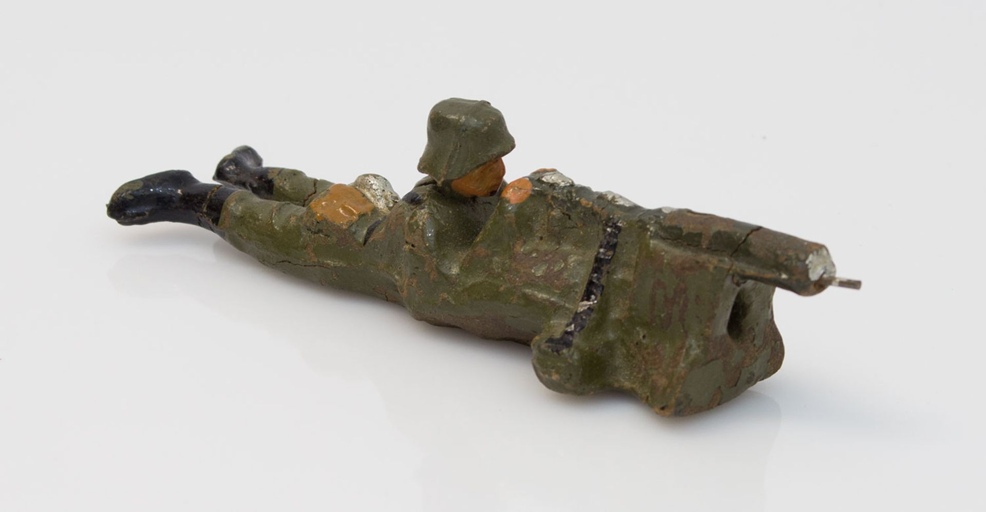 Massefigur Wehrmacht/ Heer, Liegender SMG-Schütze, L. 11,5 cm