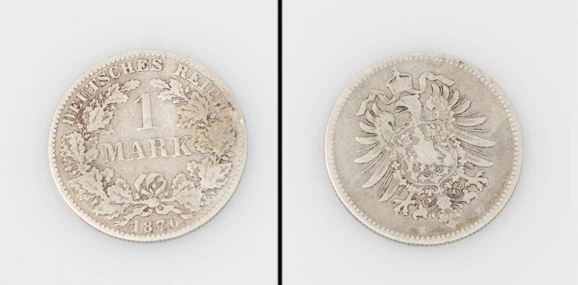 1 Reichsmark Deutsches Reich 1876 A, selten, Silber