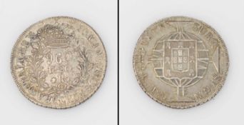 960 Reis Portugal 1820 R (Rio de Janeiro), Johann IV., Silber