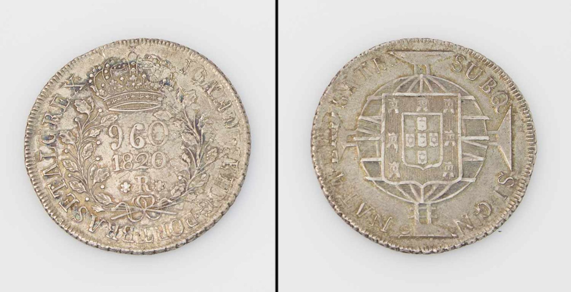 960 Reis Portugal 1820 R (Rio de Janeiro), Johann IV., Silber