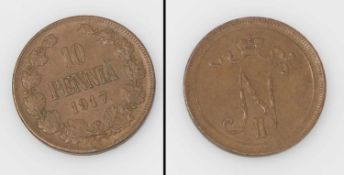 10 Penniä Finnland 1917, Variante RS, ss-vzgl.