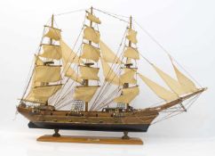 Schiffsmodell Fregatte "Siglo XVIII", Holzmodell eines Dreimasters mit vielen Details, L. 87 cm