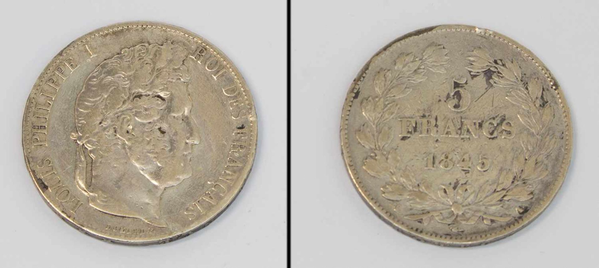 5 Francs Frankreich 1845 A, Louis Philippe I., Silber