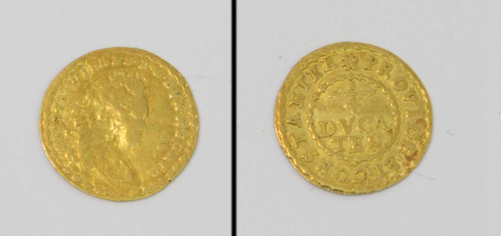 1/4 Dukaten Mecklenburg Schwerin o.J., Friedrich Wilhelm 1692-1713, Gold, G. 0,8g