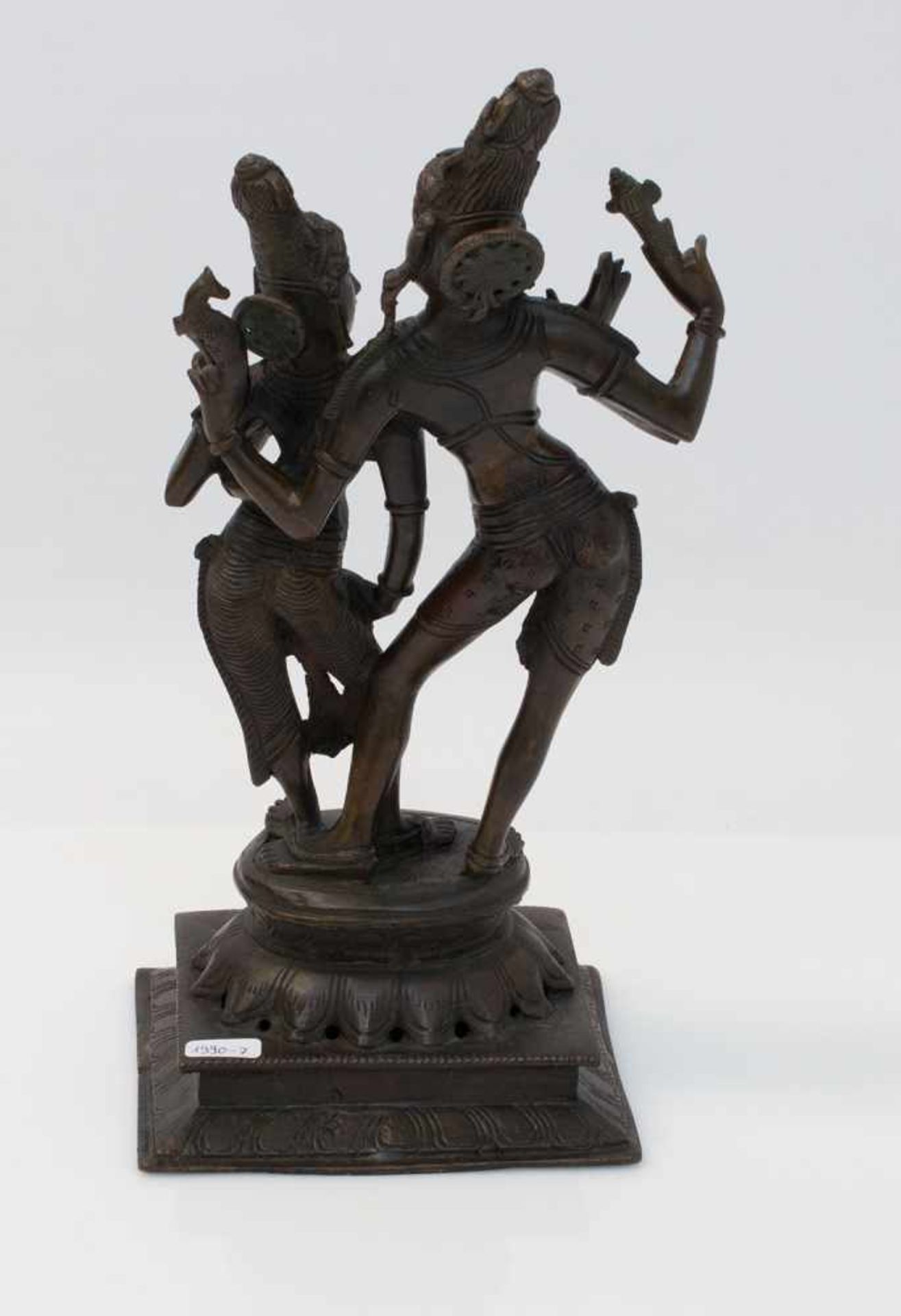 Bronzefigur Indische Gottheit, Indien 20. Jh., H. 29,5 cm - Bild 2 aus 2